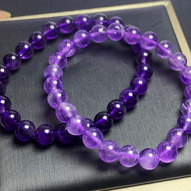 Natural Amethyst Dark Purple Transparent Lavender Bracelets