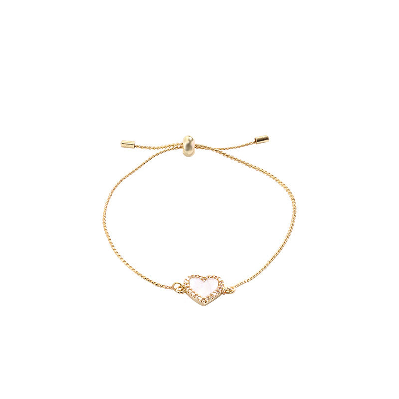 Vent Super Fée Coeur Femelle Niche Tempérament Pull-out Diamant Bracelets