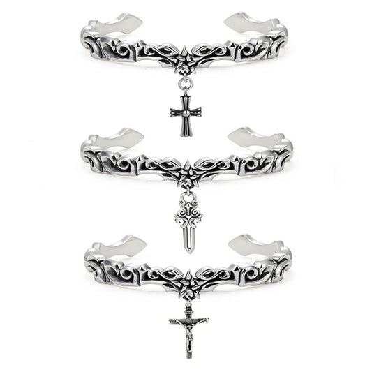 Vine Five-pointed Star Cross Dark Pattern Bracelet