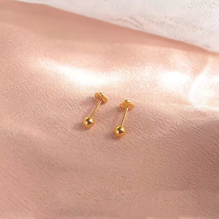 Women's Light Luxury Titanium Steel Fu Character Ethnic Earrings