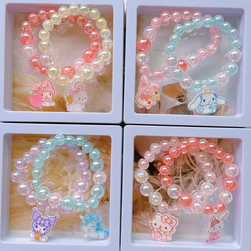 Bracelets de bijoux en forme de clown mignon en perles de dessin animé pour enfants