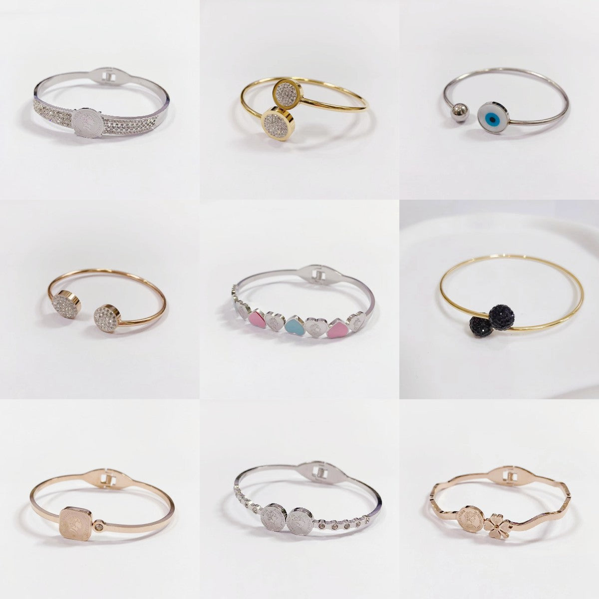 Women's Offer Simple Titanium Steel High Quality Color Retention Personality Shaped Bracelet