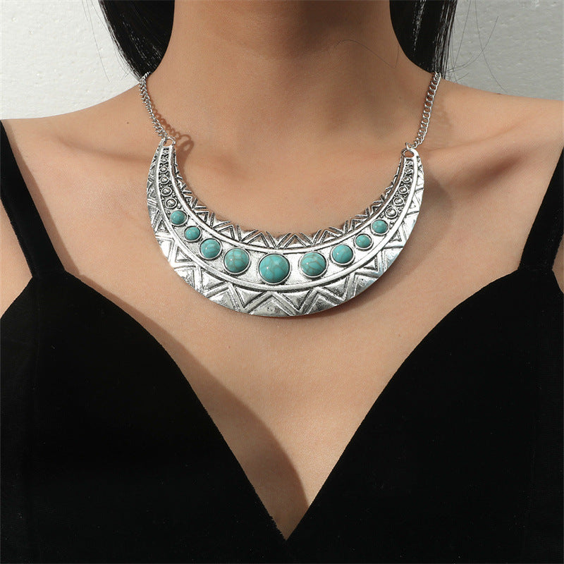 Retro Turquoise Nepal Alloy Plating Tibetan Necklaces