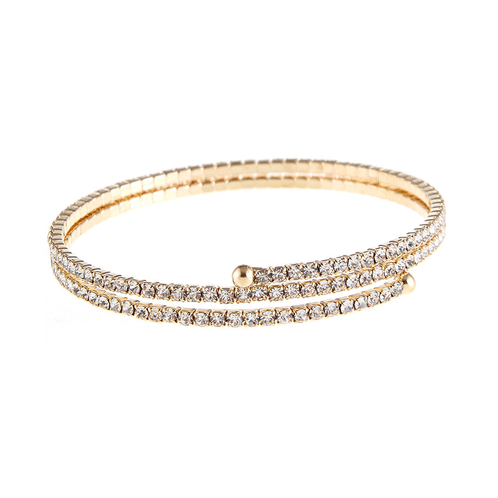 Women's Steel Wire Elastic Fashion Simple Rhinestone Bracelet
