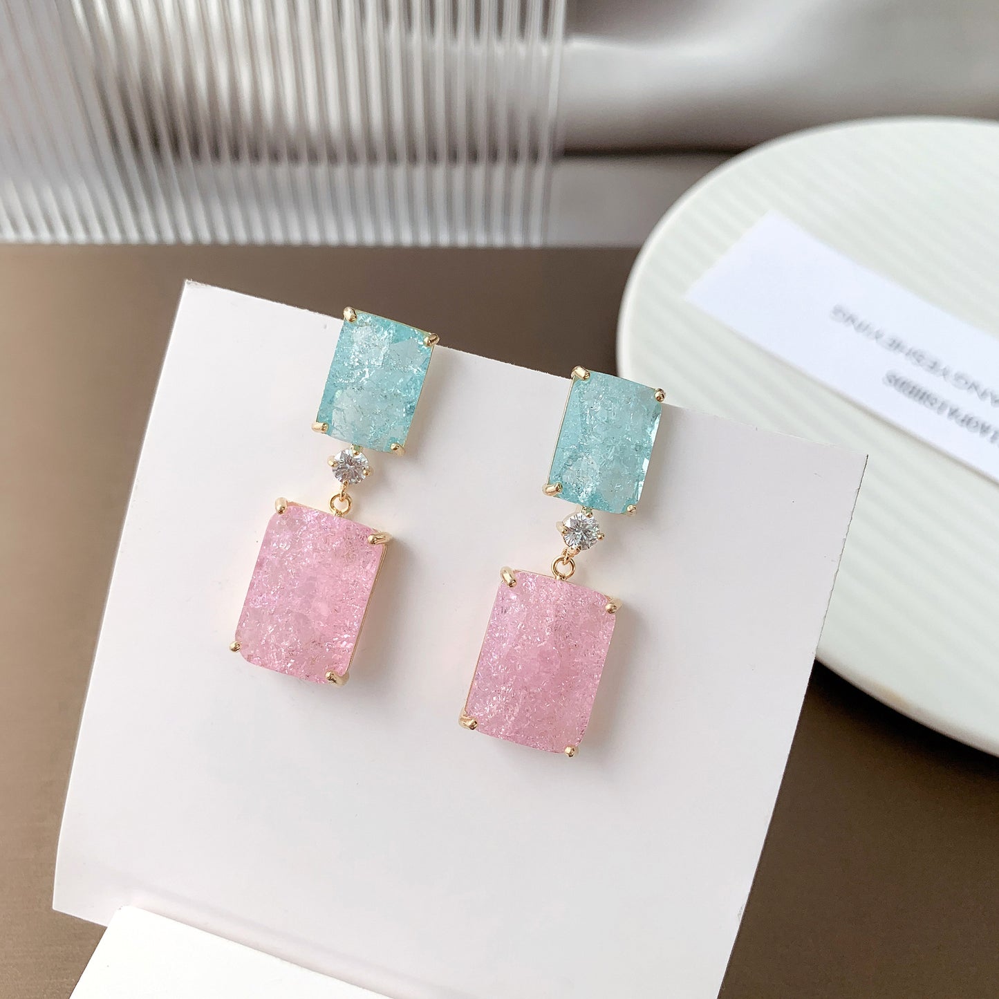 Women's Summer Fresh Temperament Sier Ear Ice Crack Rings