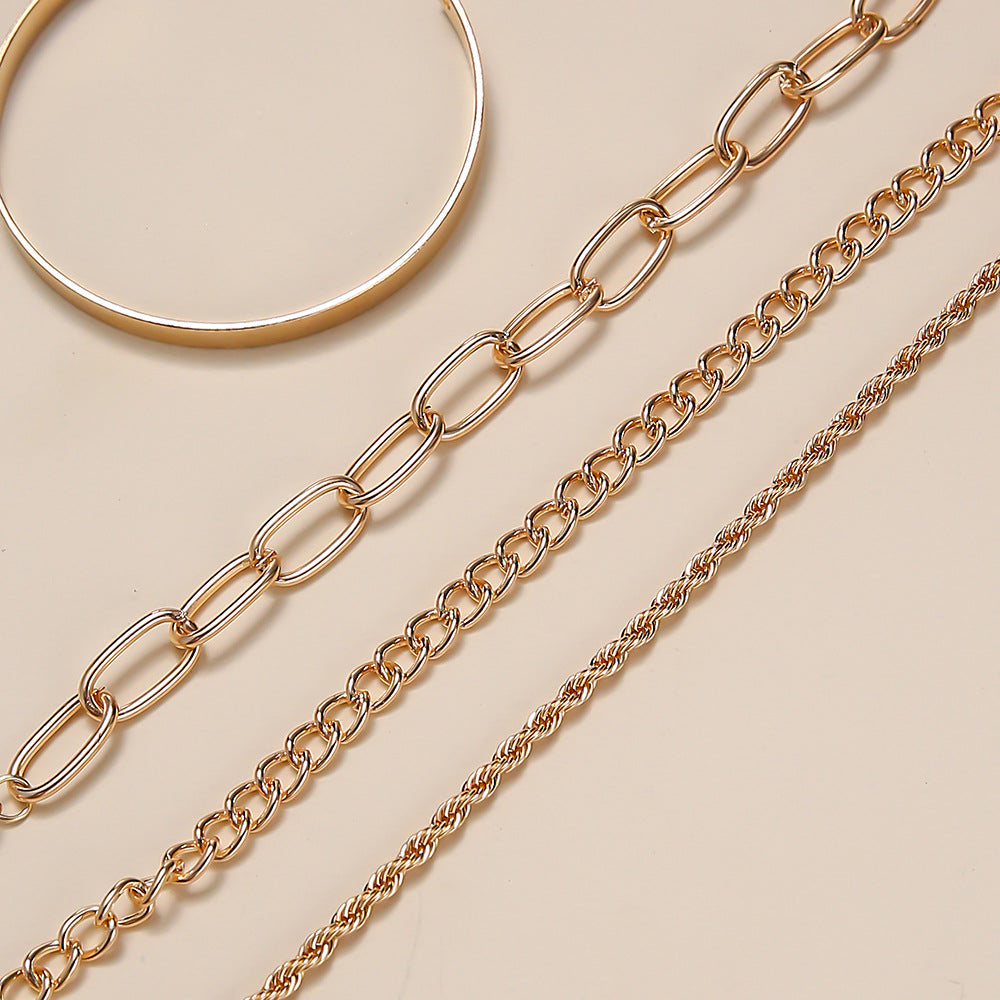 Simple Gold Thick Chain Fashion Style Bracelets