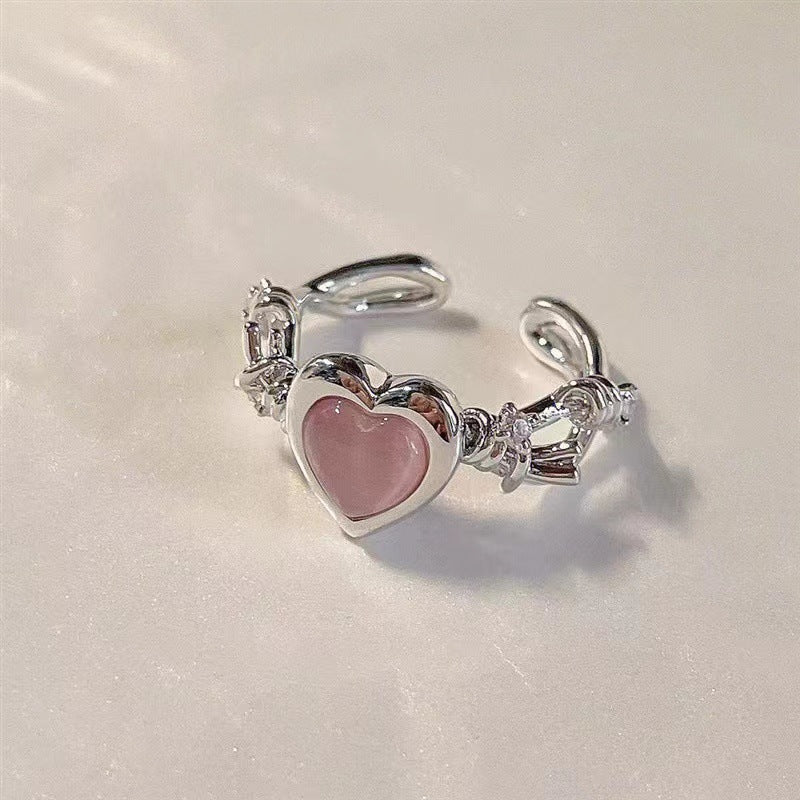 Women's Love Heart-shaped Design High-grade Fashion Peach Heart Rings