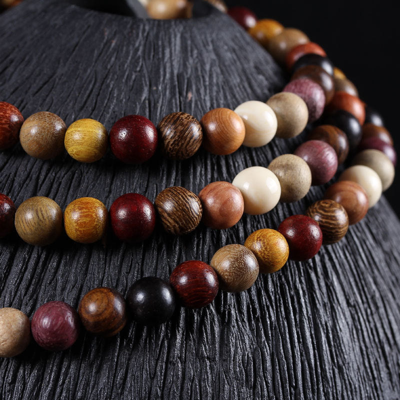Women's Wooden Beaded Beads Rosary Rosewood Door Frame Yellow Pear Bracelets