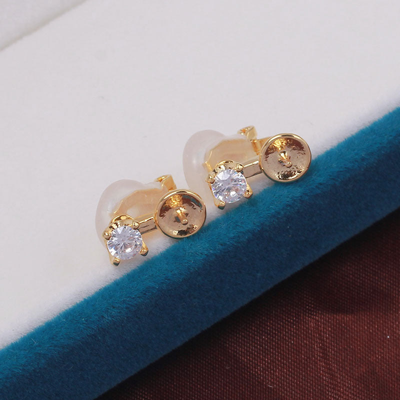 Women's Princess Style Inlaid Zircon Pearl Clasp Accessory Ear Clip