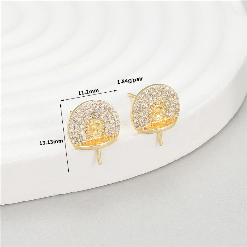 Special Interest Light Luxury High-grade Female Zircon Pearl Holder Irregular Earrings