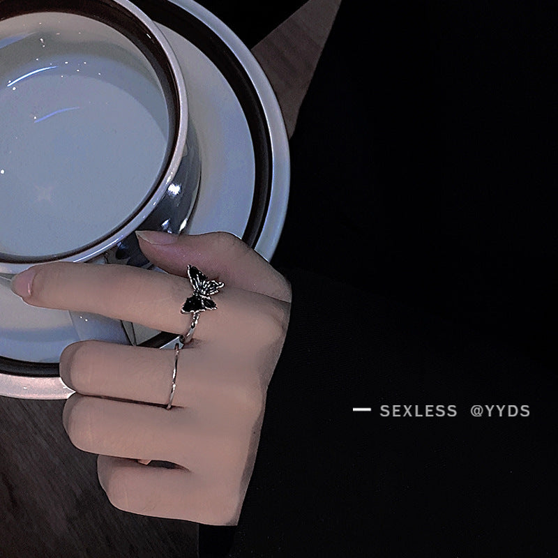 Dark Style Butterfly Female Design Tide Index Finger Personalized Ring