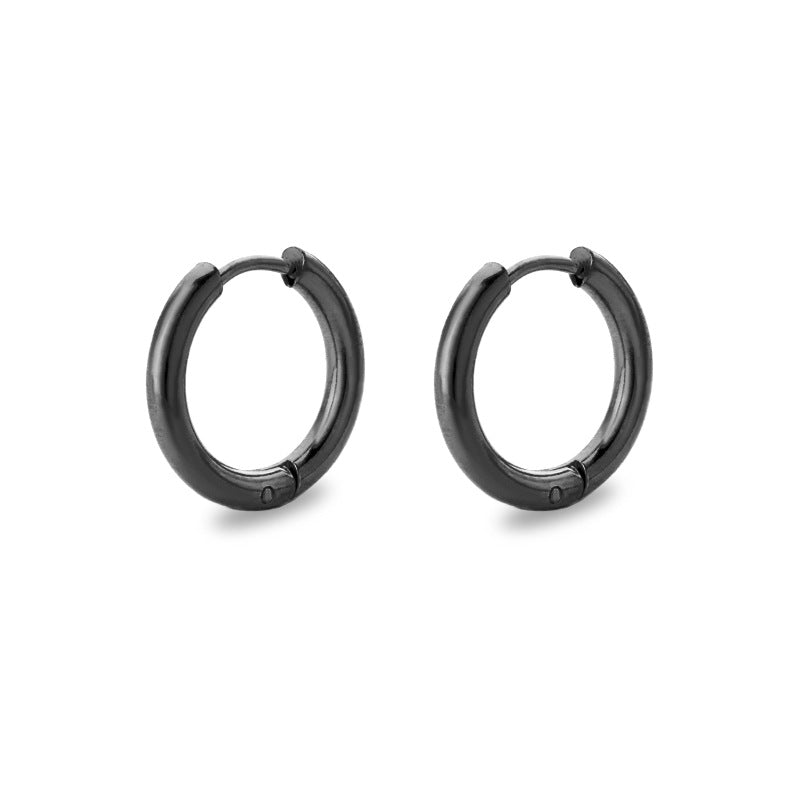 Titanium Steel Stainless Coil Trendy Arc Glossy Ear Buckle