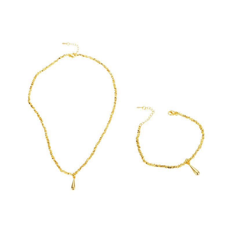 Broken Gold Water Drop Sier Several Two Disco Beads Light Bracelet