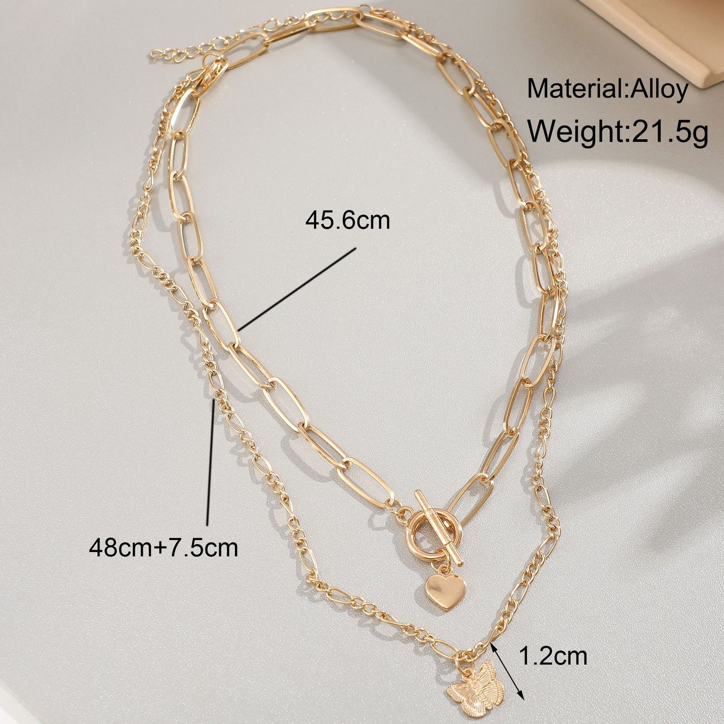 Pendant Creative Personality Thick Chain Double Necklaces