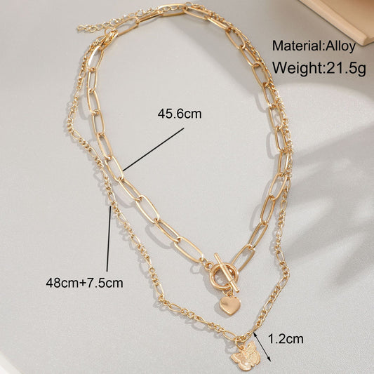 Pendant Creative Personality Thick Chain Double Necklaces