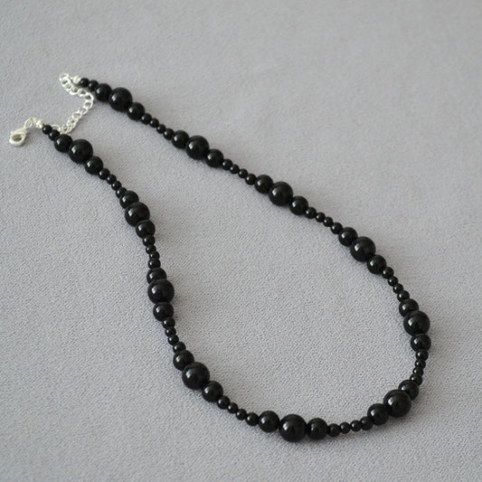 Damen-Nischen-Halsketten mit trendigem, coolem und kreativem Design aus schwarzem Achat