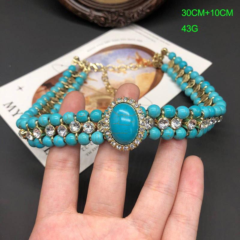 Women's Western Retro Mabe Pearl Ear Clip Hepburn Style Cheongsam Formal Jewelry Set