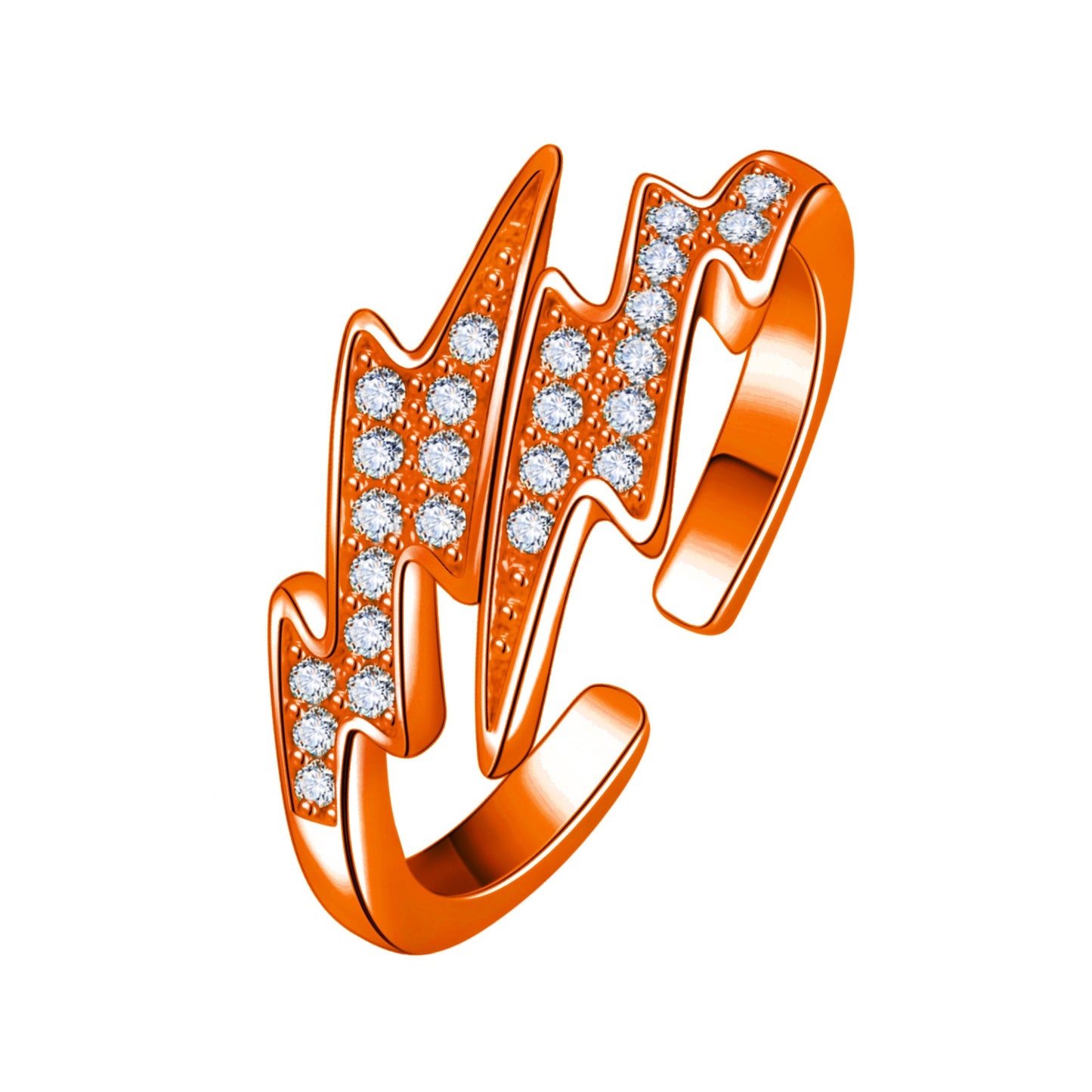 Korean Lightning Zircon Creative Irregular Geometric Rings