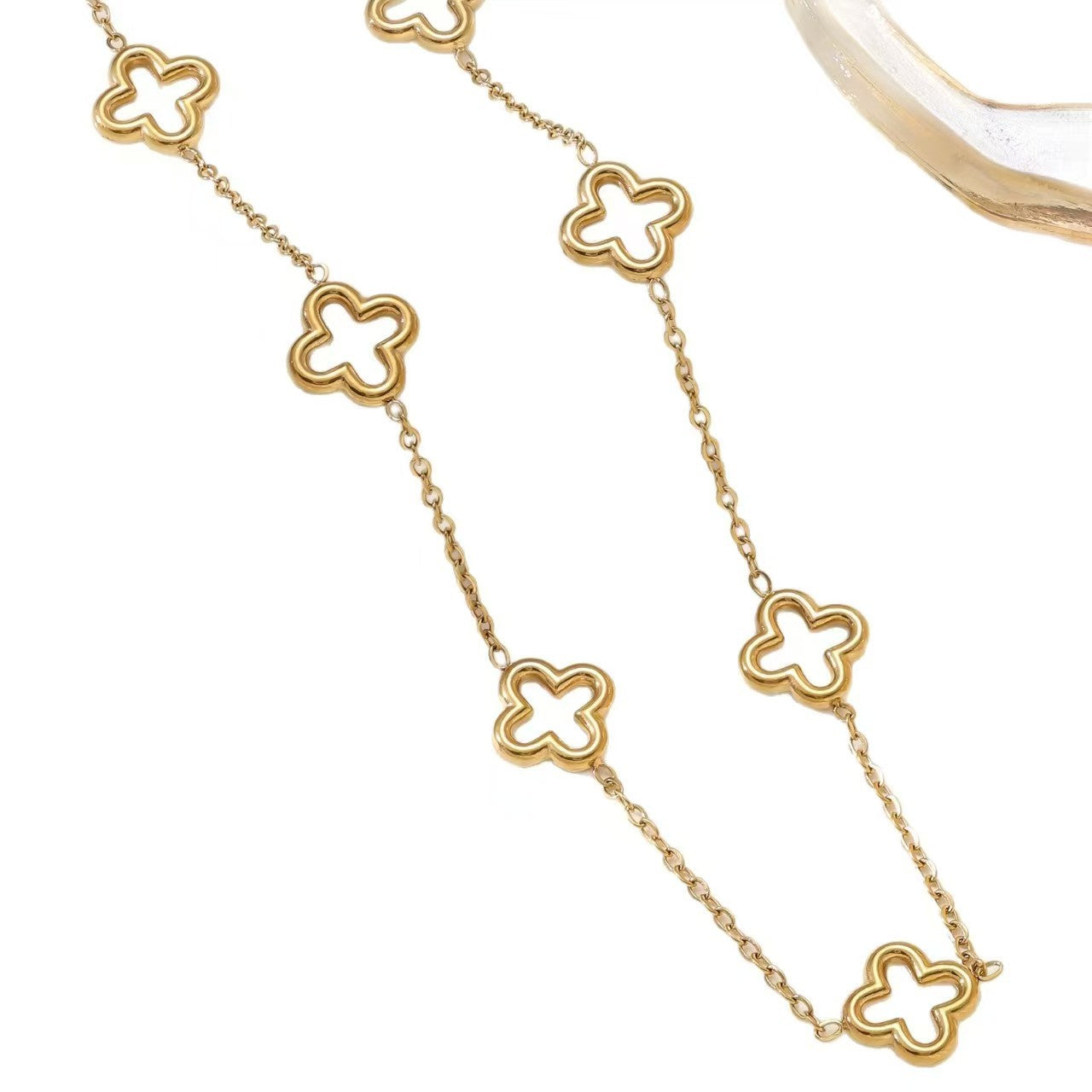 Stainless Steel Hollow Clover Four-leaf Ear Fashionable All Bracelets