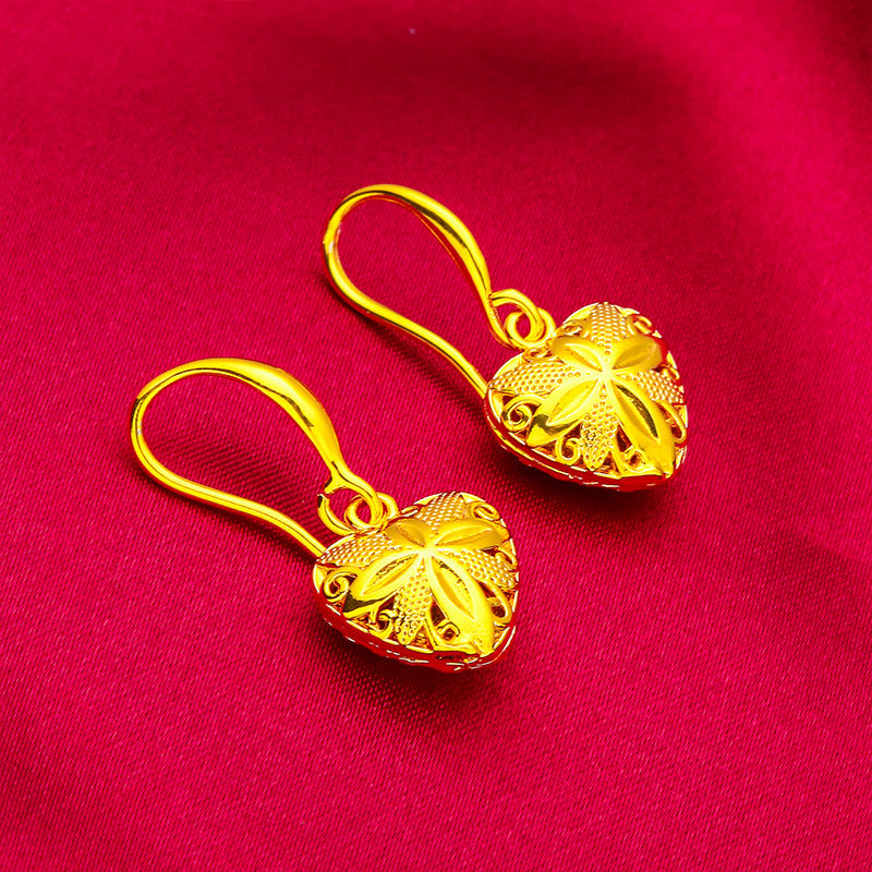 Women's Placer Gold Sand Love Water Ripple Fashion Necklaces