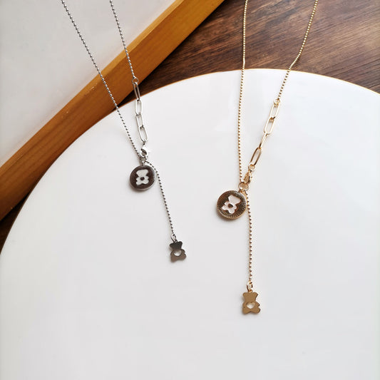 Elegant Bear Pendant Personality Hollow Out Fine Trendy Necklaces