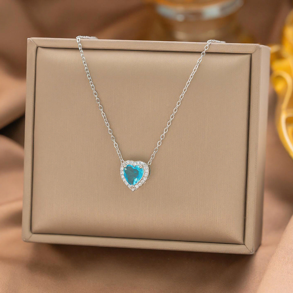 Micro Inlaid Zircon Love Three-piece Female Affordable Luxury Jewelry Set