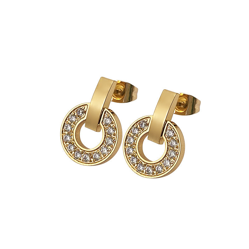 Cake Shell Fritillary Full Diamond Affordable Earrings