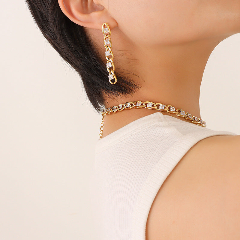 Colorful Zircon Diamond Light Luxury Delicate Jewelry Set