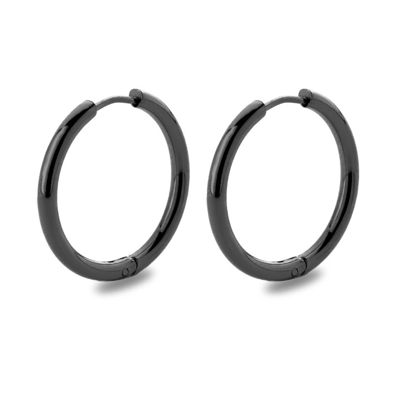 Titanium Steel Stainless Coil Trendy Arc Glossy Ear Buckle