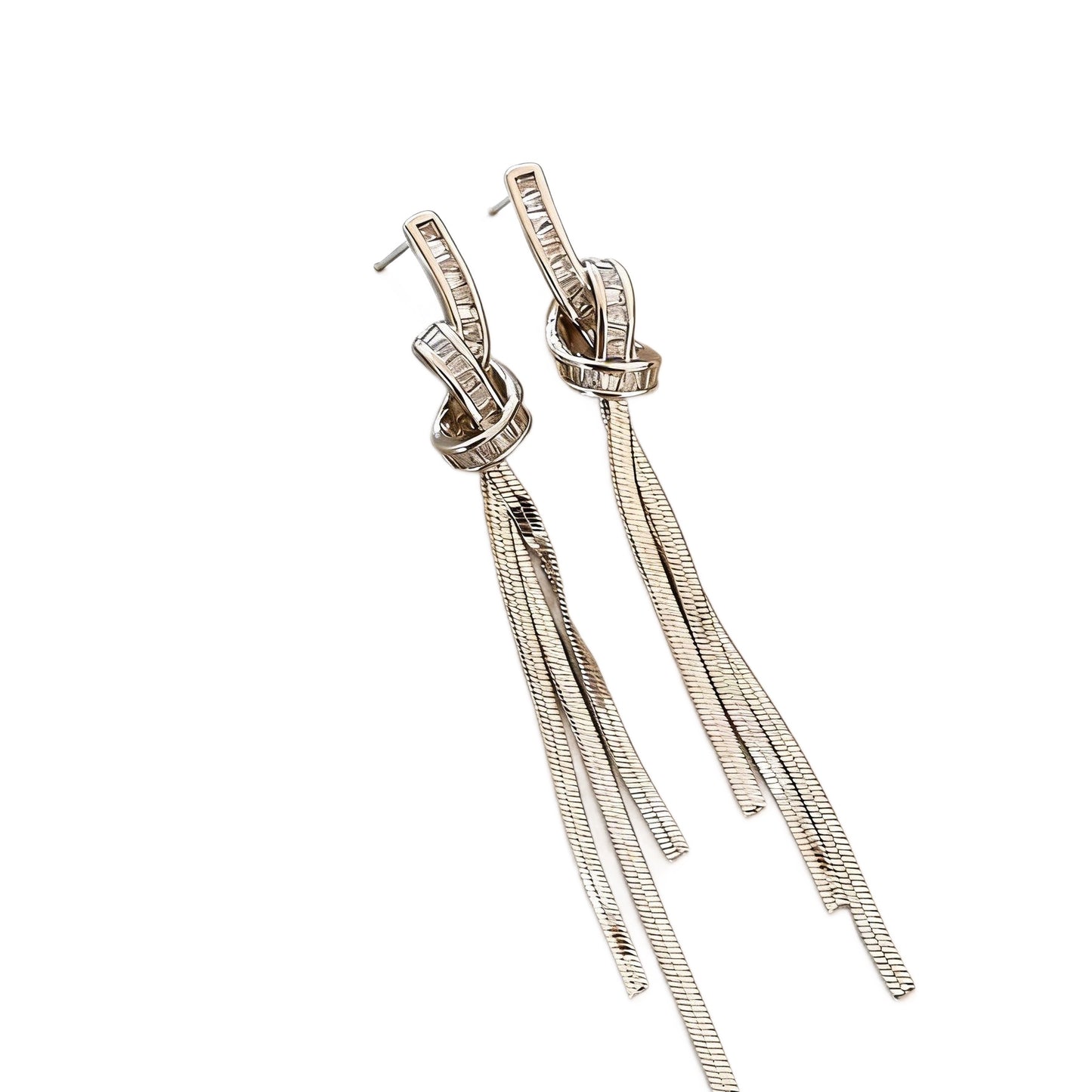 Women's Luxury Minority Long Fringe Korean Full-jeweled Earrings