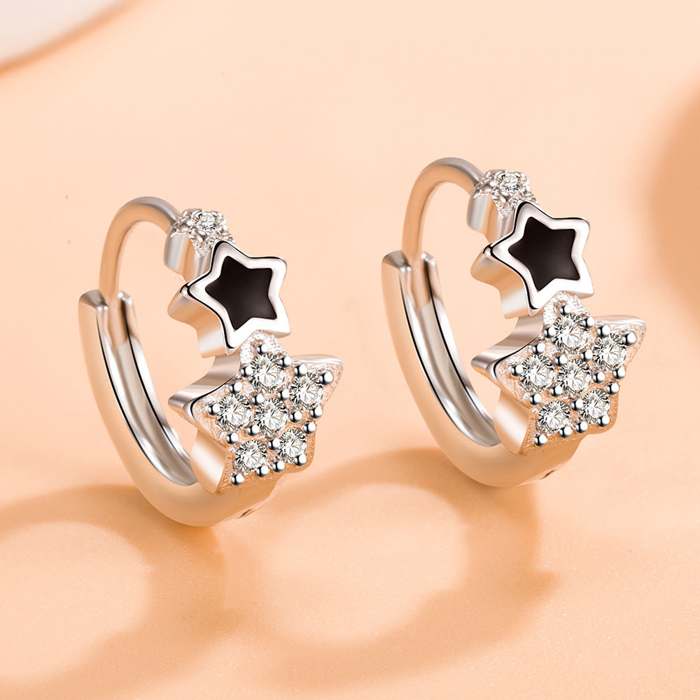 Boucles d'oreilles Clip Day simples en diamant incrusté de Zircon pour femmes