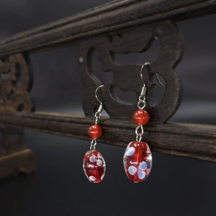 Bohemian Style Single Wear Peacock Fur Earrings
