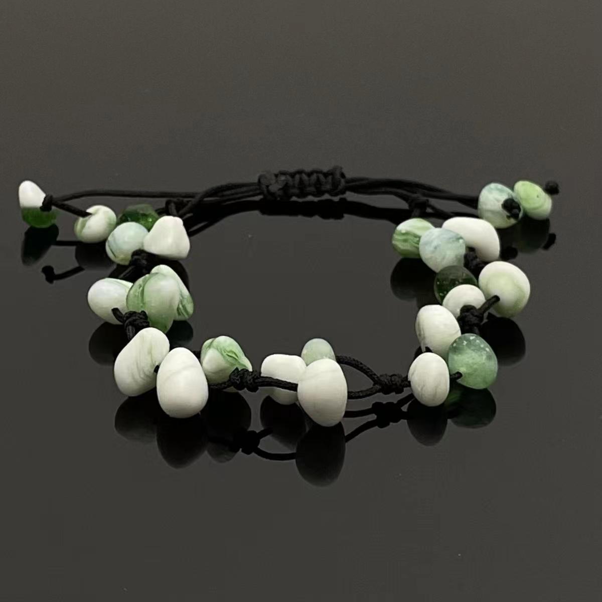 Simple Woven Irregular Natural Gravel Handmade Design Bracelets