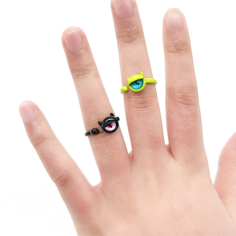 Funny And Cute Cartoon Little Monster Rings