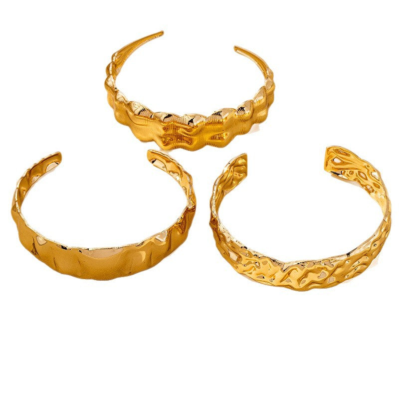 Pleated Flower Pattern Open Fashion Refined Bracelet