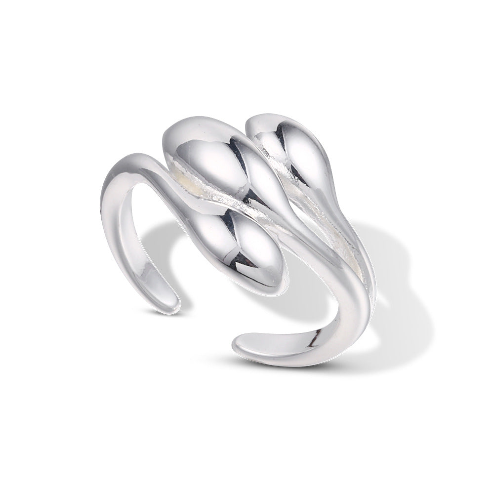 Copper Plated Real Gold Female Design Glossy Gold-plated Ring