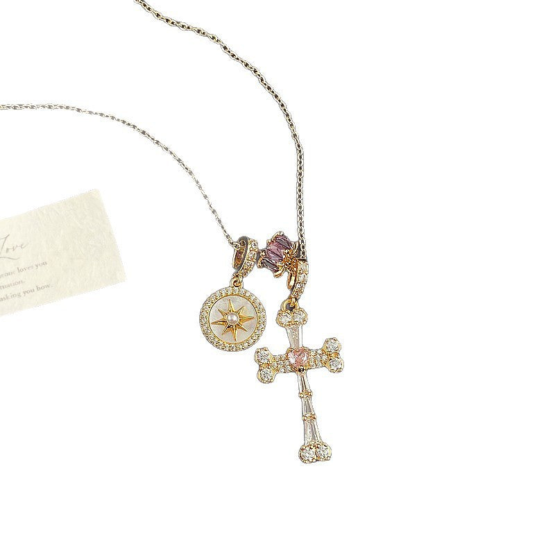 Women's Light Luxury Full Diamond Purple Clavicle Chain Personality Affordable High-grade Necklace