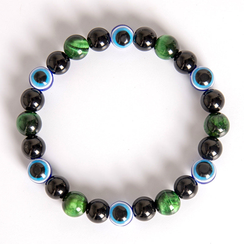 Men's Evil Eye Purple Tiger Green Gold Bracelets