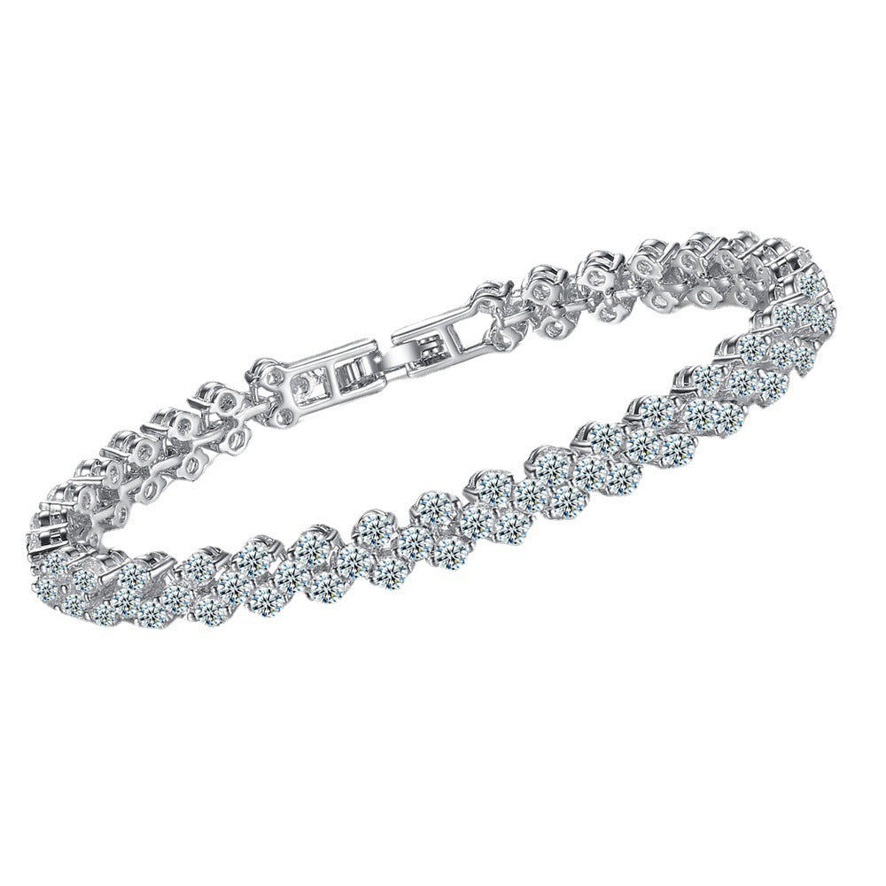 Roman Sier Zircon Female Crystal Accessories Bracelets