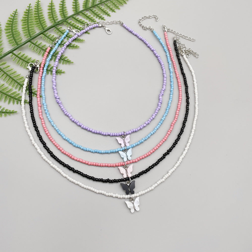 Female Versatile Style Handmade Color Beads Necklace