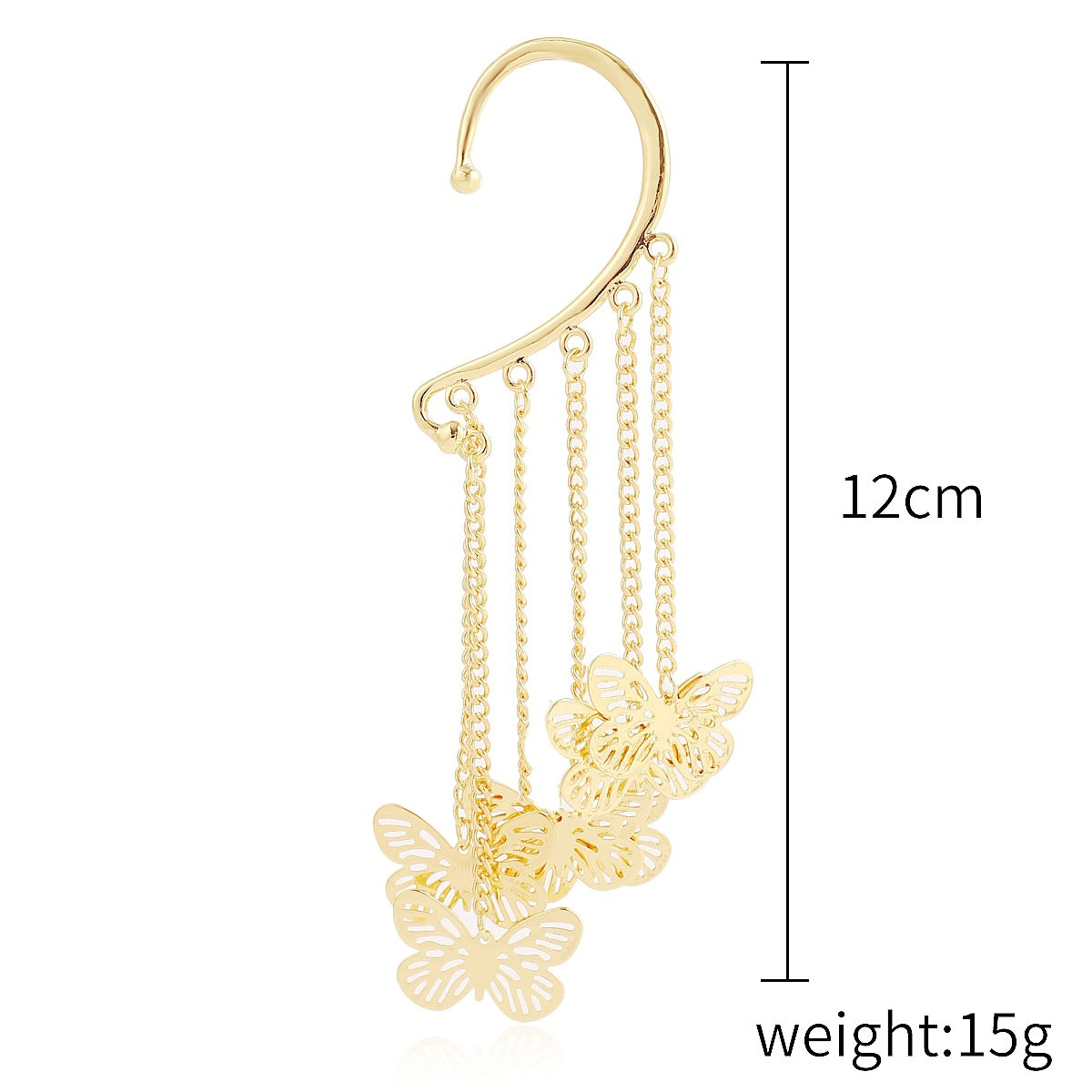 Boucles d'oreilles à clip d'oreille style mignon papillon bohème exagéré