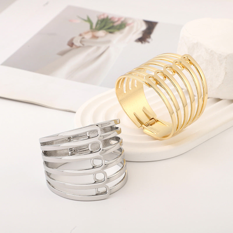 Alloy Design Fashion Wide Edge Hollow Bracelets