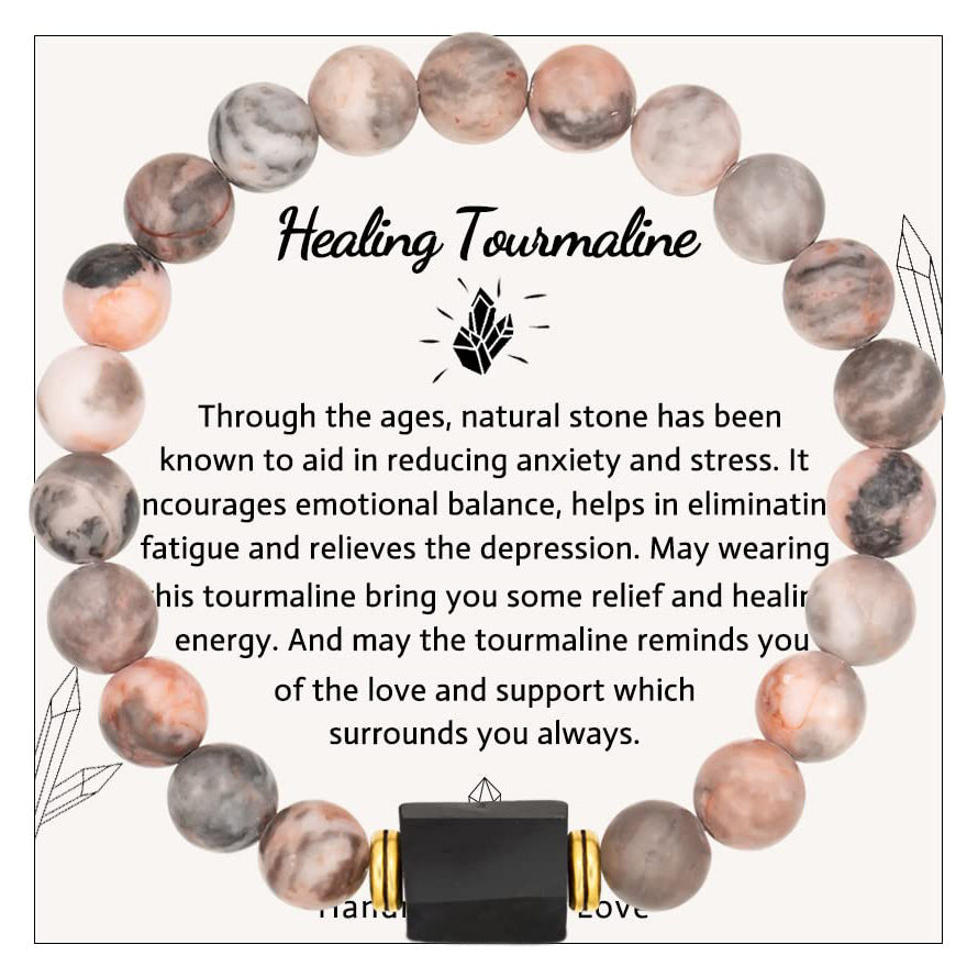 Tourmaline Beads Magnetic Field Pendant Pink Bracelets