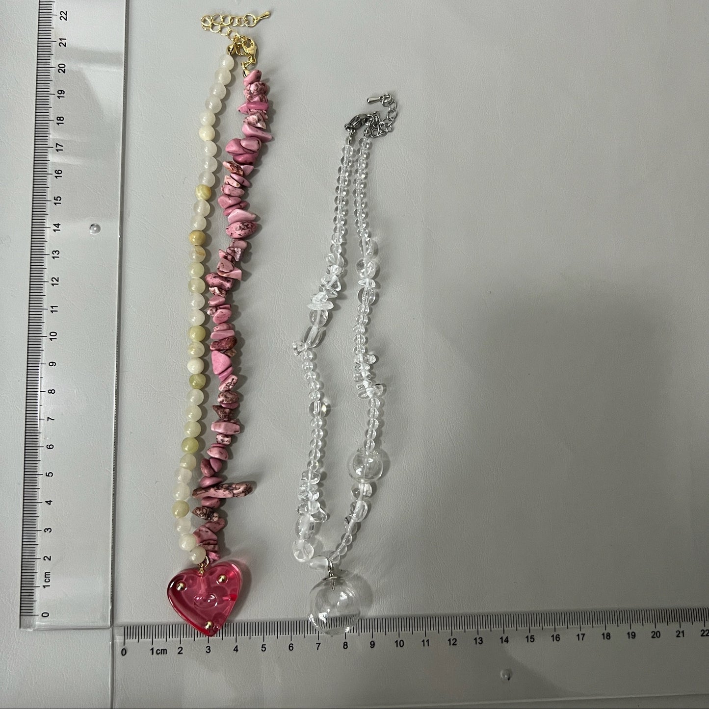 Stitching Beaded Gravel Pearl Jelly Love Necklaces