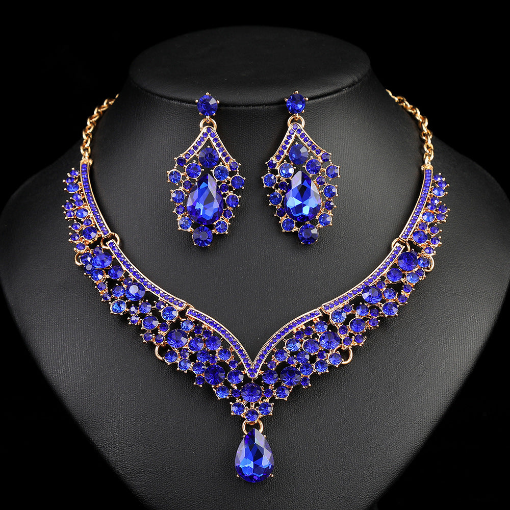Vintage Exaggerated Luxury Crystal Banquet Formal Necklaces