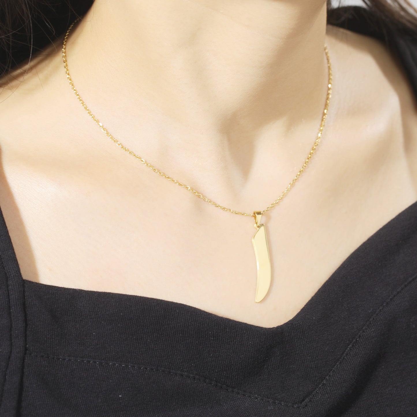 Trend Simple Cut Arabic Letter Pendant Necklaces