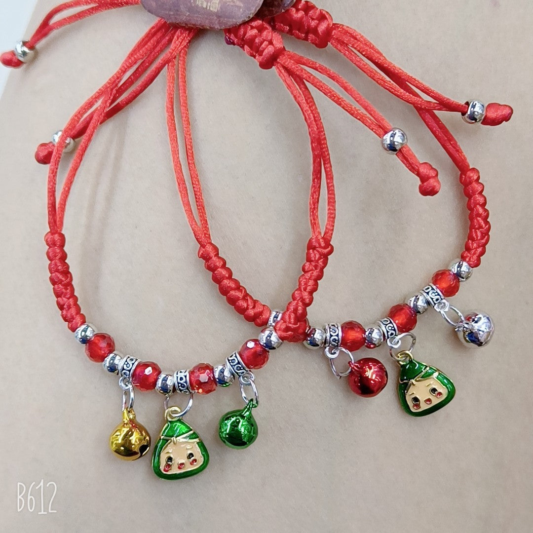 Crystal Jade Red Rope Anklet Two Bracelets