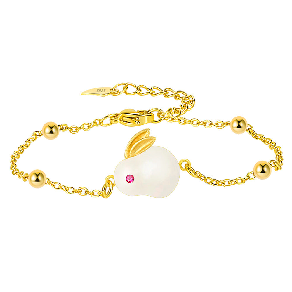 Fu Lu Jade Hare Female Imitation White Ancient Style High Necklaces