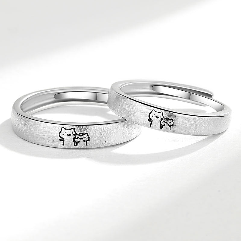 Women's & Men's & One Pair Cute Personality Kitten Rings