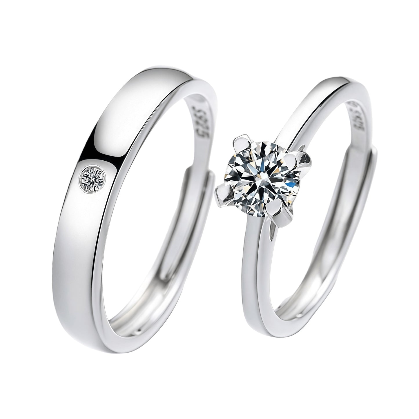 Women's & Men's Gold Plated Couple Pair Of Open Ring